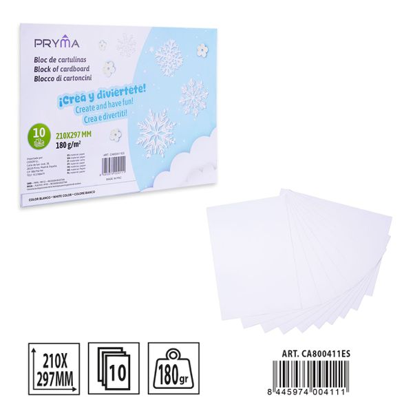 CARTOLINA A4 210X297MM 10FOLHAS 180G BRANCA