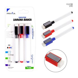 CANETA PARA QUADRO BRANCO COM APAGADOR 11.5CM 3UN