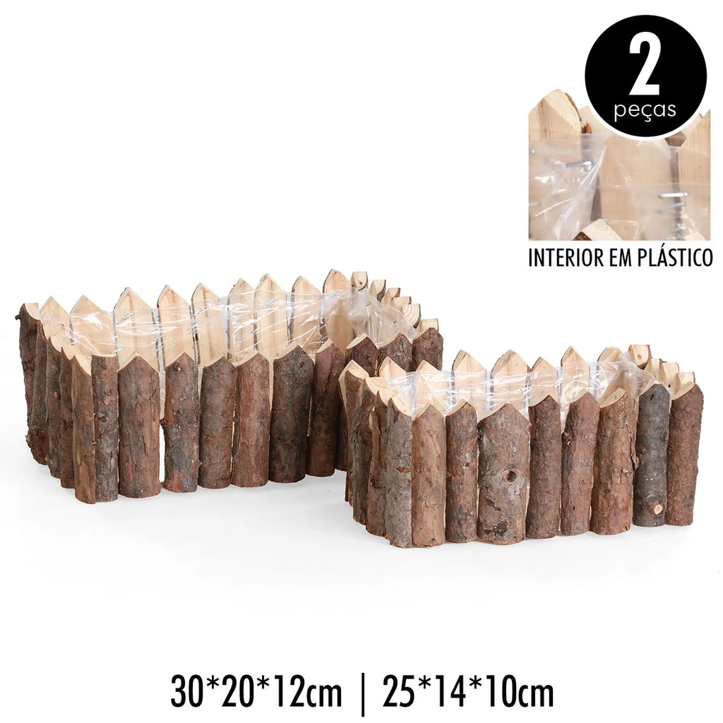 VASOS MADEIRA NATURAL 2PÇS HYB25-318