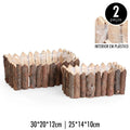 VASOS MADEIRA NATURAL 2PÇS HYB25-318