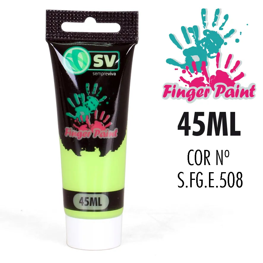 TINTA PARA PINTAR C/DEDOS 45ml VERDE CLARO