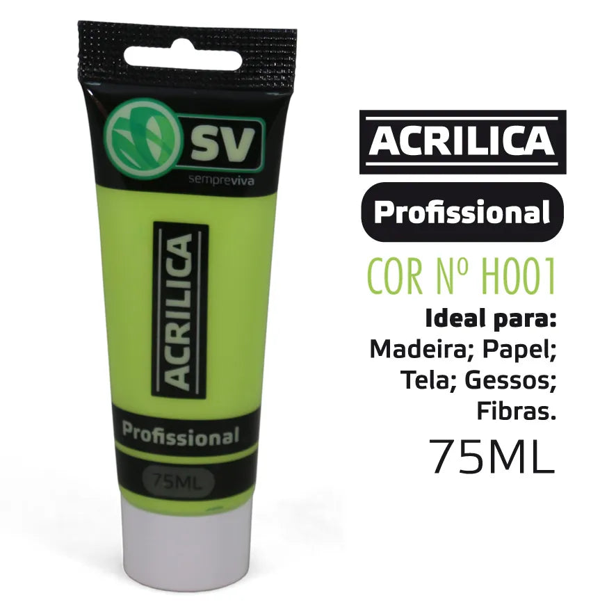 TINTA ACRÍLICA 75ml VERDE CLARO H001
