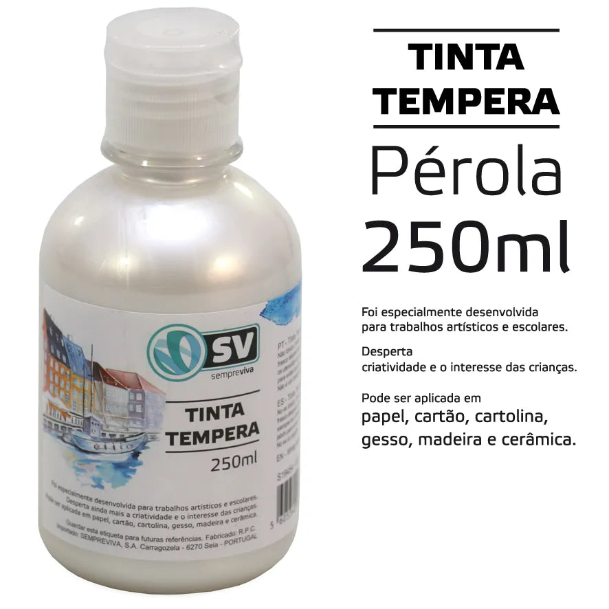 TINTA TÊMPERA 250ml BRANCO A695101-Z REF.S19454