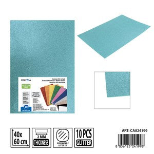PRYMA GOMA EVA COM PURPURINAS BIO 40X60CM 2MM VERDE AG
