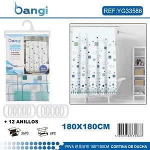 Cortina de Banho PEVA 180×180 cm