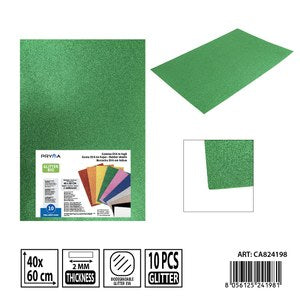 PRYMA GOMA EVA CON PURPURINA BIO 40X60CM 2MM VERDE
