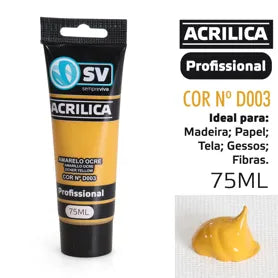 TINTA ACRÍLICA 75ml AMARELO OCRE D003