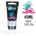 Tinta para pintar com os dedos 45ml prateado