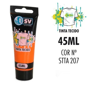 TINTA P/ TECIDO TUBO 45ml LARANJA STTA207