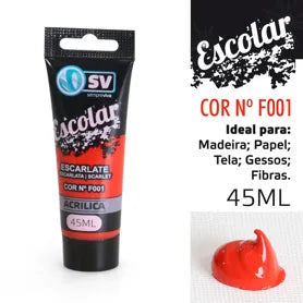 TINTA ACRÍLICA 45ml ESCARLATE F001