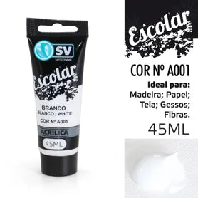 TINTA ACRÍLICA 45ml BRANCO A001