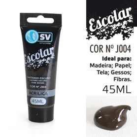 TINTA ACRÍLICA 45ml CASTANHO ESCURO J004