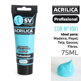 TINTA ACRILICA 75ml AZUL TURQUESA I001