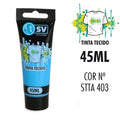 TINTA P/TECIDO TUBO 45ml AZUL CERÚLEO