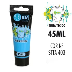 TINTA P/TECIDO TUBO 45ml AZUL CERÚLEO