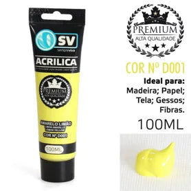 TINTA ACRÍLICA 100ml AMARELO LIMÃO D001