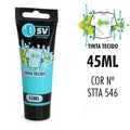 TINTA P/TECIDO TUBO 45ml AZUL TURQUESA