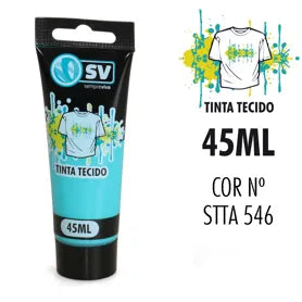TINTA P/TECIDO TUBO 45ml AZUL TURQUESA