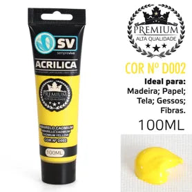 TINTA ACRÍLICA 100ml AMARELO CÁDMIO