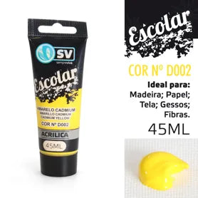 TINTA ACRÍLICA 45ml AMARELO CÁDMIO D002