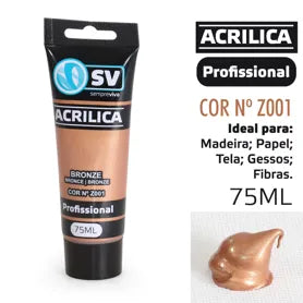 TINTA ACRÍLICA 75ml BRONZE Z001 REF.S26721