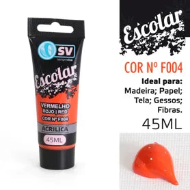 TINTA ACRÍLICA 45ml VERMELHO F004