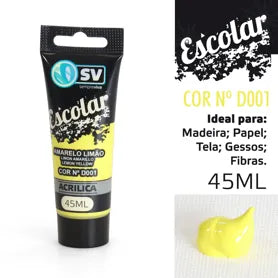 TINTA ACRÍLICA 45ml AMARELO LIMÃO D001