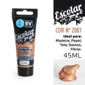 TINTA ACRÍLICA 45ml BRONZE Z001