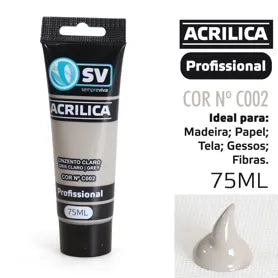 TINTA ACRÍLICA 75ml CINZENTO CLARO C002