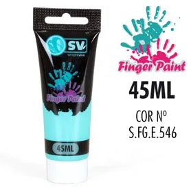 TINTA P/ PINTAR C/ DEDOS 45ml AZUL TURQUESA