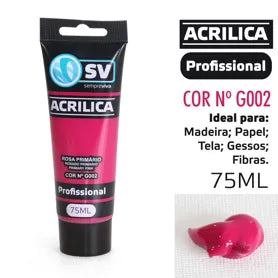 TINTA ACRÍLICA 75ml ROSA PRIMÁRIO G002