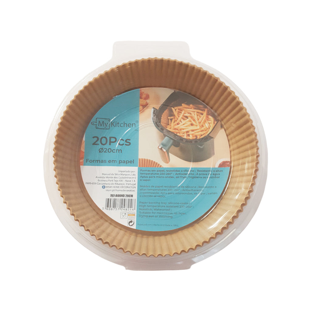 FORMAS DE PAPEL PARA AIR FRYER
REDONDAS 20CM - CONJUNTO DE 20
