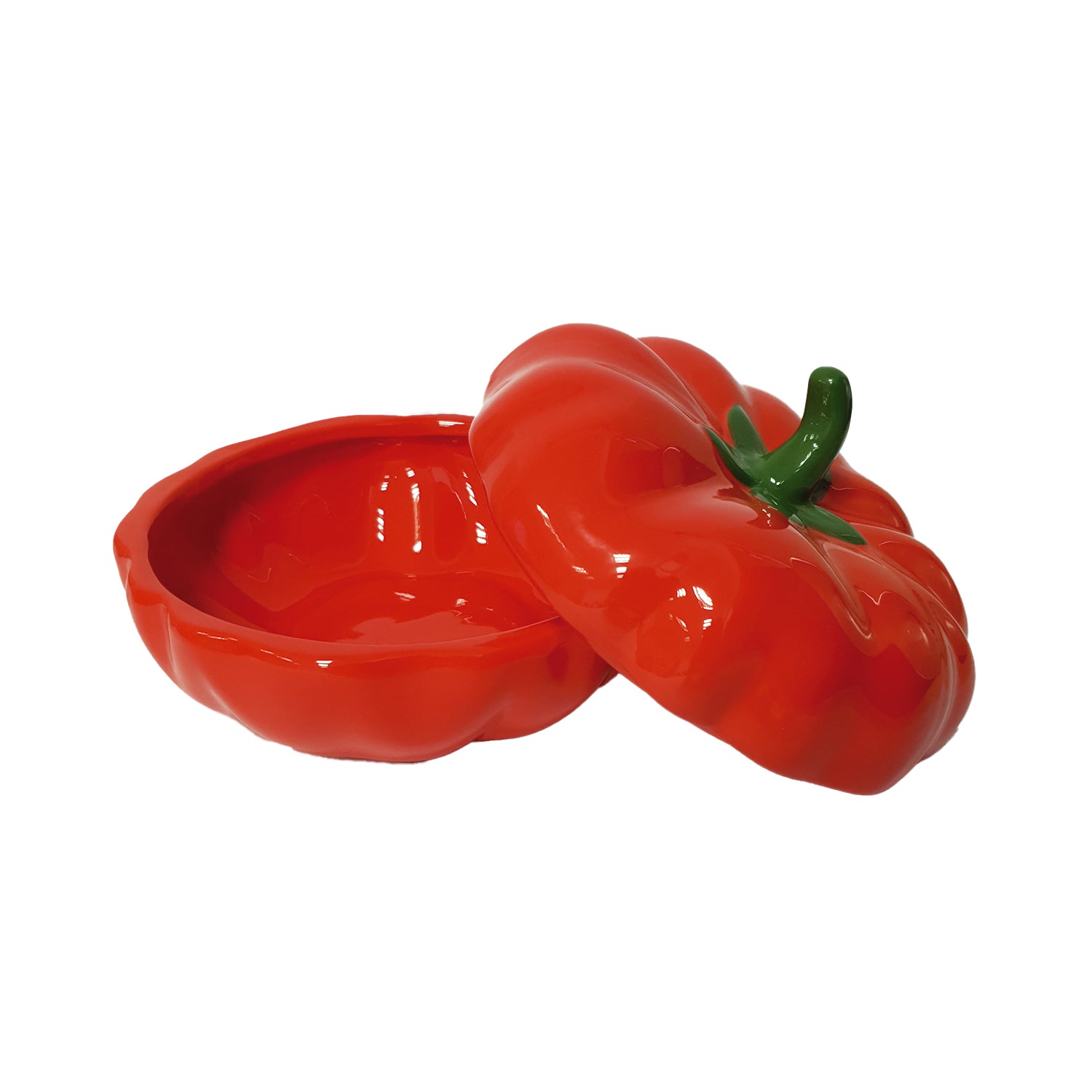 TAÇAS DECORATIVAS C/ TAMPA TOMATE S