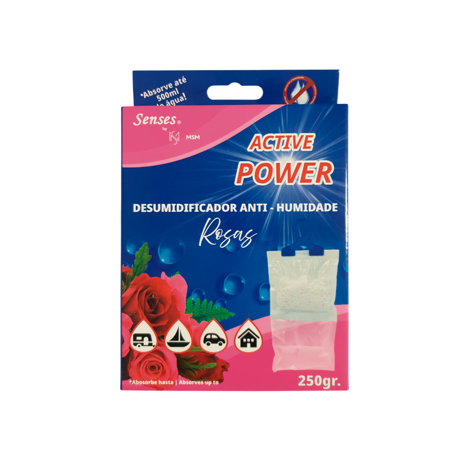 SAQUETAS DESUMIDIFICADORAS ROSAS YJ224252348 500ML/250GR