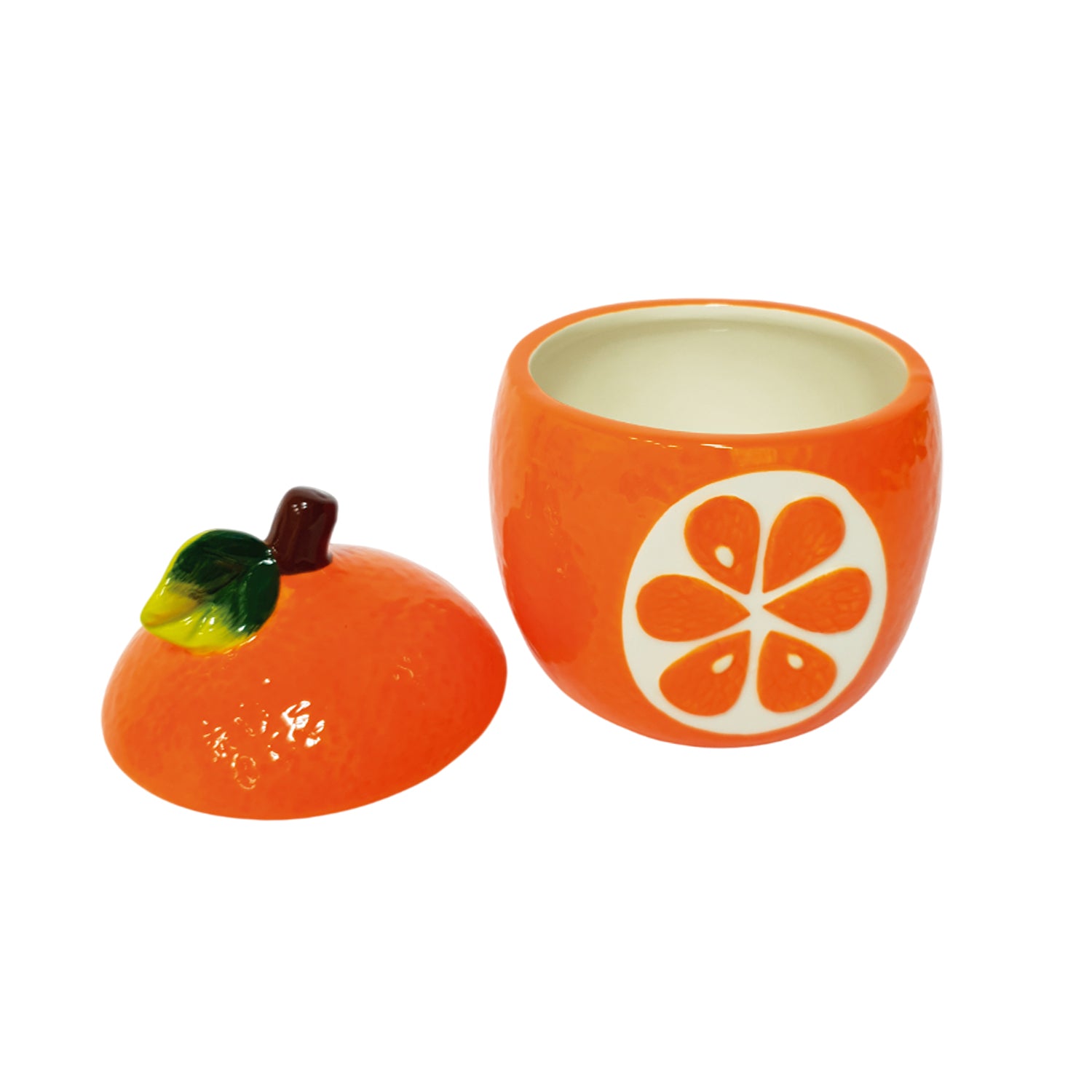Tigelas de cerâmica com tampa laranja 25373