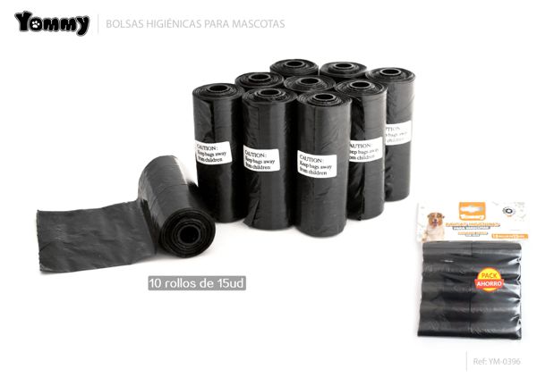 Saco de dejetos preto 10*15