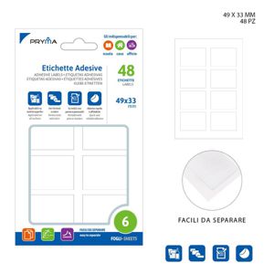ETIQUETA ADESIVA 4.9X3.3CM 8UN 6FL BRANCO