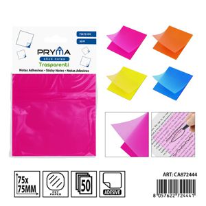 BLOCO DE NOTAS ADESIVAS TRANSPARENTE FLUOR