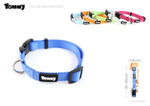 Coleira de nylon monocromática 1,5*33-40 CM