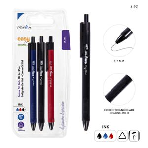 CANETA DE GEL DE CLIQUE TRIÂNGULO 0.7MM 3UN