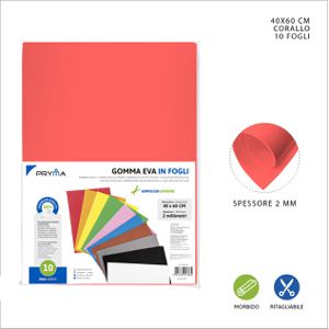 FOLHA DE ESPUMA EVA 40X60CM 2MM VERMELHO CORAL