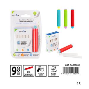 Giz branco com cobertura de giz 8cm 13un