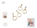 4PCS ANEL DE CHAVERO COM CORRENTE EM DOURADO
