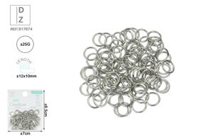 ANEL DE SALTO COR PRATEADA ±12*10MM ±25G