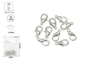 FECHO LAGOSYA PRATEADO 10MM*10PÇS