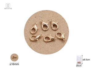 FECHO DE LAGARTIXA DOURADO 16MM*6PCS