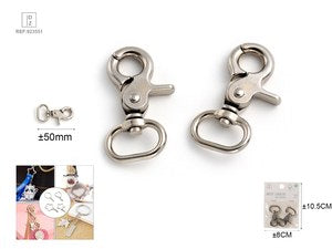 GANCHO A PRESION EN COLOR PLATA 2PCS
