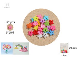 BOTÕES CORES DE ESTRELAS ±15MM 25PCS