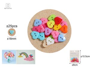 BOTÕES CORAÇÃO CORES ±18MM 25PEÇAS