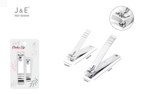 Conjunto de Tesouras de Unhas Prateadas 2 Peças